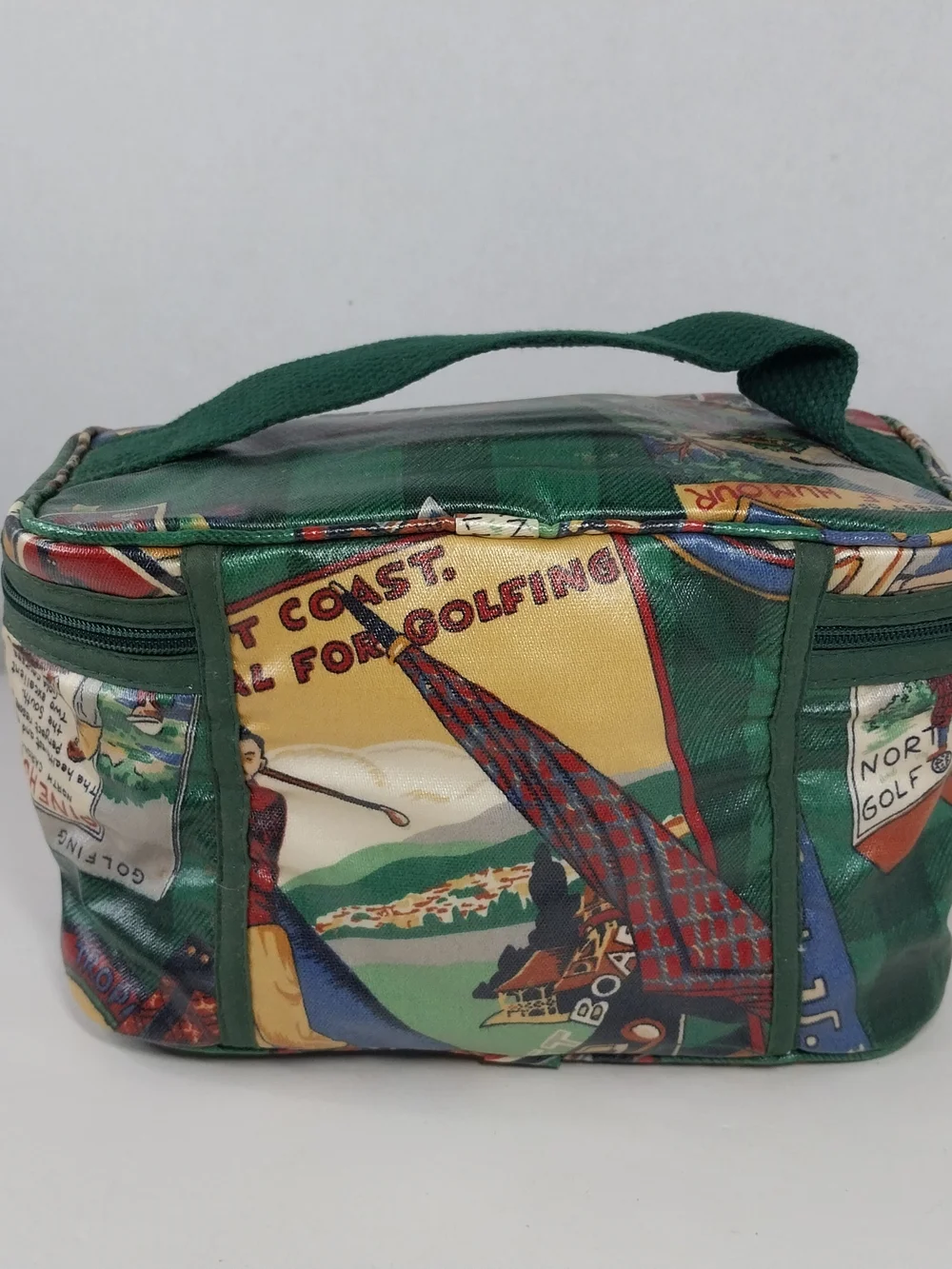 Vtg Nordic House Designs Country Club Golf Toiletry Cosmetic Make-Up Travel Case